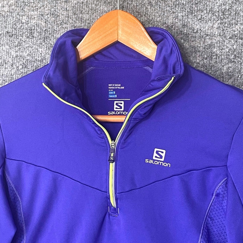 Salomon AdvancedSkin Warm Purple Quarter Zip Pullover Thumbhole Women Small